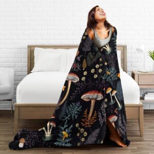 Mushroom Gifts Blanket 50"X40" Bed Throw Blanket Soft Lightweight Cozy Warm Blankets for Kids Teens Men Women