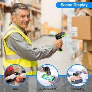 Symcode Wireless Bluetooth Barcode Scanner,Bluetooth & USB Wired & 2.4G Wireless Connection Ergonomics Handheld Barcode Scanner Reader, 2D 1D QR Code Automatic Fast Precise scanning Scanner