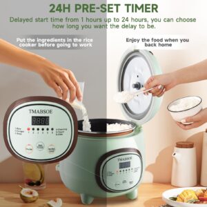 TMABSOE Rice Cooker 6 Cup (Cooked), Small Rice Cooker with 6 Cooking modes,24-Hr Delay Timer and Auto Keep Warm Function, Non-Stick Inner Pot,1.6L Suitable For 1-3 People