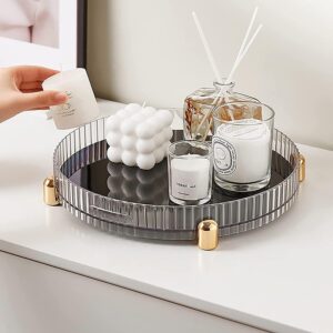 Makeup Perfume Organizer, 360° Rotating Perfume Tray, Vanity Tray, Cosmetic Skincare Tray, Countertop Organizer Tray for Bathroom, Clear