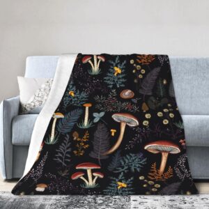 Mushroom Gifts Blanket 50"X40" Bed Throw Blanket Soft Lightweight Cozy Warm Blankets for Kids Teens Men Women