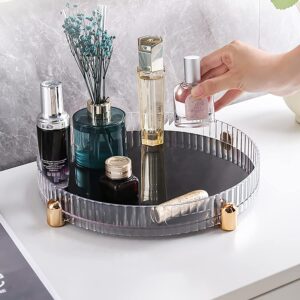 Makeup Perfume Organizer, 360° Rotating Perfume Tray, Vanity Tray, Cosmetic Skincare Tray, Countertop Organizer Tray for Bathroom, Clear