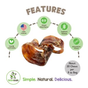 Nature Gnaws USA Smoked Bison Trachea Rings for Dogs (1Lb) – Delicious Grain Free Long Lasting Chew - Premium Natural Dog Chew Bones - Rawhide Free