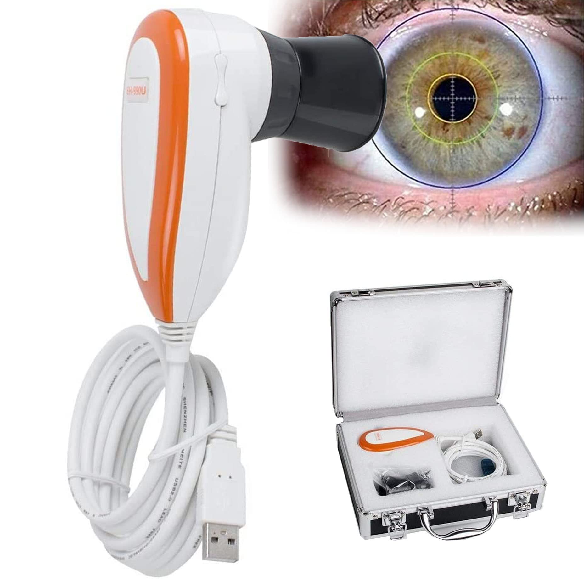 QXIUDDYS Iridology Camera Analyzer, Iris Analysis Camera, 5.0 MP USB Iris Analyzer Iridology Camera, Eye Iridology Camera, HD 30x Iris Lens and Driver-Free Analysis Software