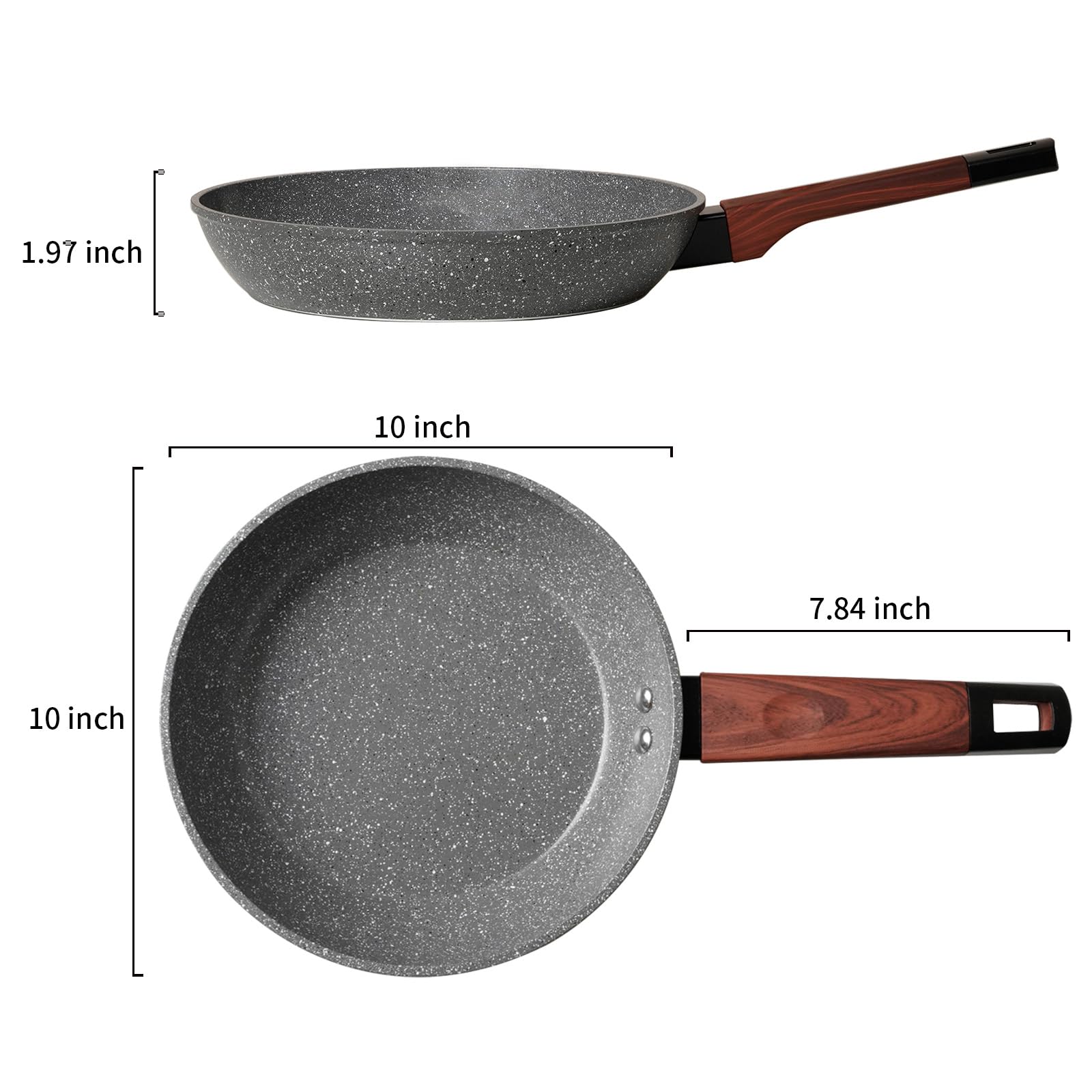 Innerwell 10 Inch Nonstick Frying Pan Skillet, Egg pan, Non Stick Granite Fry Pan Egg Pans Omelet Pans, Chef's Nonstick Frying Pans,Small Frying Pan Nonstick PFOA Free