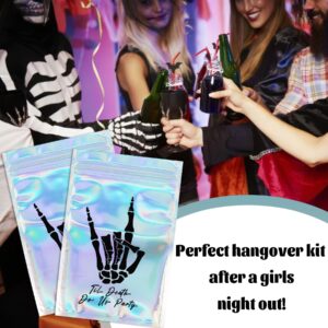 KARAQY Til Death Do Us Party Hangover Kit Bags, Black Skull Recovery Kit Bags for Halloween Party Bachelorette Party Wedding Bridal Shower Engagement Party Favors Supplies Decorations