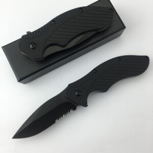 7.3-Inch Pocket Knife,Assisted Opening Folding Knife 8Cr13MoV Steel Blade and Filled Glass Nylon Handle with Pocket Clip for EDC (black)