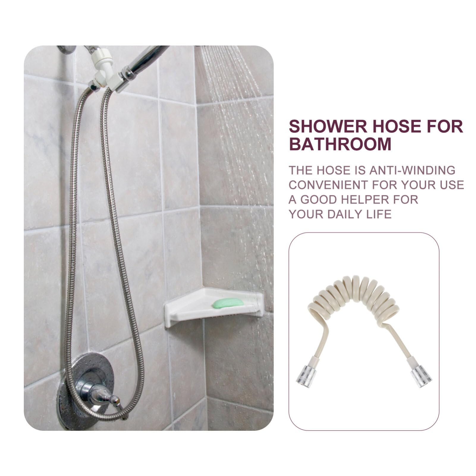 Spring Flexible Shower Hose,PVC Flexible Telescopic Shower Hose, Bathroom Spiral Flexible Shower Hose for Toilet Faucet, Bidet Sprayer, Hand Shower, Basin Faucet Showers