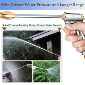 Garden Hose Nozzles,High Pressure Water Hose Nozzle Sprayer Head,360°Water Adjustment,2 Different Types of 3/4”Quick Connectors, for Watering Garden and Lawn,Washing Cars,Cleaning,Showering Dogs&Pets