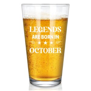 futtumy birthday beer glass gifts for men, legends are born in october beer glass, funny october birthday gift for men husband dad boyfriend uncle son coworker boss, 40th 50th 60th birthday gifts idea