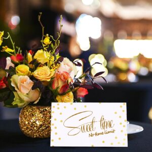 HOMSFOU 100pcs Place Cards, Wedding Name Cards Tent Place Cards with Gold Foil Border for Table Setting Weddings Banquets