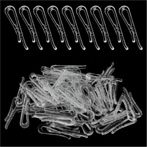 meetoot 100pcs u shape shirt folding clip clear plastic alligator clips for shirts folding, ties, socks pants