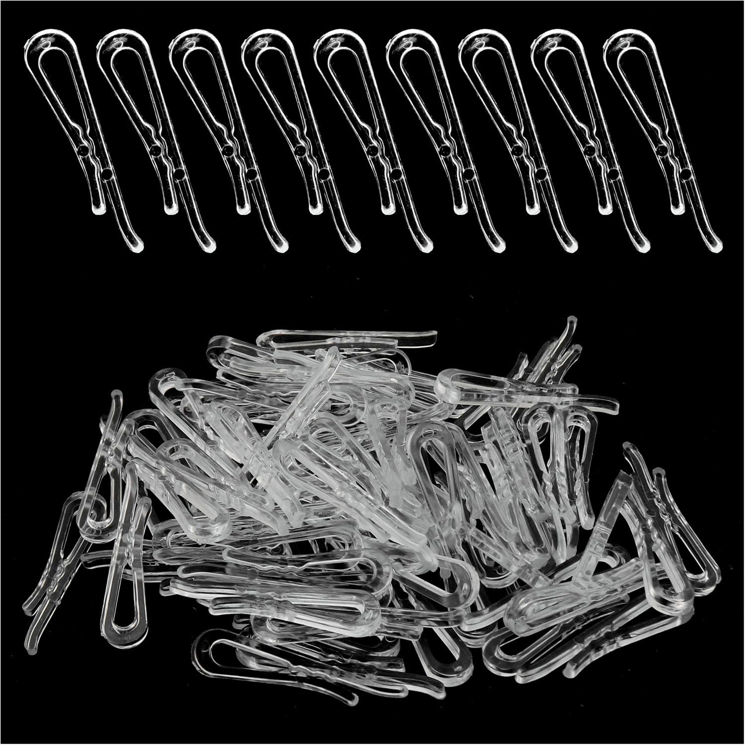 MEETOOT 100pcs U Shape Shirt Folding Clip Clear Plastic Alligator Clips for Shirts Folding, Ties, Socks Pants