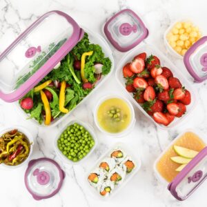 Tribello Small 8 OZ Microwave Food Storage Containers With Lids, Plastic Storage/On The Go Container, With Airtight Steam Vent Lids, Freezer/Dishwasher Safe, BPA Free, 1 Cup - 2 Pack