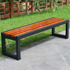 zdmzr outdoor bench, metal park bench cast iron outdoor benches front porch outdoor furniture for patio, garden bench, park, lawn, yard (size : 150cm/59in)