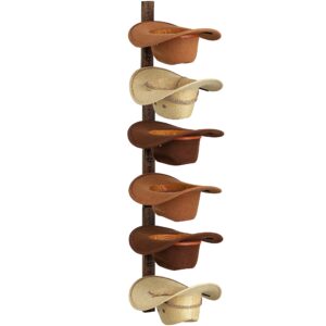 Izzy & Olives Cowboy Hat Rack for 6 hats | Hat Storage - Hang Separately or Combined | Collapsible Cowboy Hat Holder and Cowboy Hat Rack for Wall | Cowboy Hat Hanger with Hat Display Wall Mount