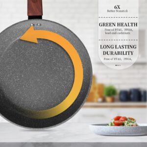 Innerwell 10 Inch Nonstick Frying Pan Skillet, Egg pan, Non Stick Granite Fry Pan Egg Pans Omelet Pans, Chef's Nonstick Frying Pans,Small Frying Pan Nonstick PFOA Free