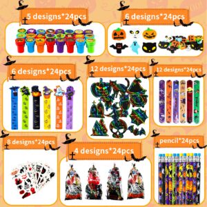 192Pcs Halloween Favors Stationery Gift Set, Trick or Treat Gifts for Kids, Halloween Party Favors for Kids Classroom Prizes Bulk Halloween School Supplies Goodie Bag Stuffers Fillers