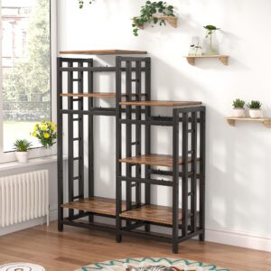 YCHF 6-Tier Kitchen Bakers Rack, Utility Storage Shelf, Mini Fridge & Microwave Oven Stand Table, Coffee Bar, Adjustable Kitchen Shelves Freestadning for Kitchen Home Office