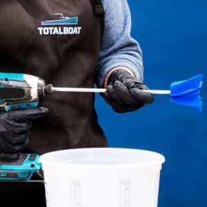 TotalBoat Helix Mixer Drill Attachment - Stirrer Mixes Epoxy Resin, Paint and Silicone - Tool Fits All 3/8” Drills - for Mixing Quart and Gallon Containers