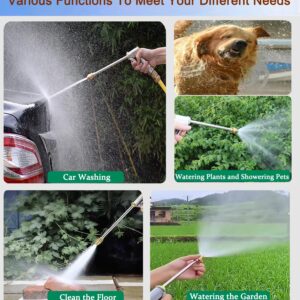 Garden Hose Nozzles,High Pressure Water Hose Nozzle Sprayer Head,360°Water Adjustment,2 Different Types of 3/4”Quick Connectors, for Watering Garden and Lawn,Washing Cars,Cleaning,Showering Dogs&Pets