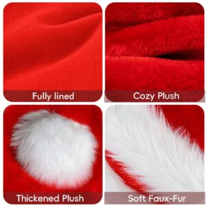 Iioscre Kids Santa Hat Christmas Hats for Girls Boys, Unisex Toddler Plush Xmas Holiday Hat,Comfort Velvet Luxury Santa Claus Hat, Thicken Classic Child Christmas Party Supplies for New Year Festive