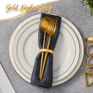 APTWOW Gold Napkin Rings Set of 12, Semicircle Metal Gold Napkin Holder Buckles, Fall Thanksgiving Christmas Napkin Rings, Napkin Rings for Dinner Table Decor, Wedding, Banquet, Party, Easter