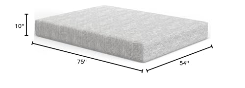 Vibe Heather Grey Gel Memory Foam Mattress, CertiPUR-US and Oeko-TEX Certifed Bed-in-a-Box in Ultra Small Package, 10-Inch, Full