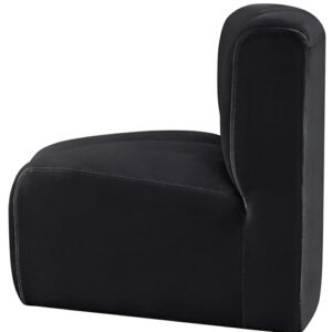 Meridian Furniture 103Black-CC Arc Collection Modern | Contemporary Curved Corner with Soft Black Velvet, Channel Tufting, Modular for Limitless Configurations, 33" W x 31" D x 30" H, Black