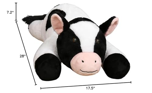 CalmQuest 28in 5lb Weighted Stuffed Animal Cow - Large Weighted Stuffed Animals for Adults, Teens, and Kids