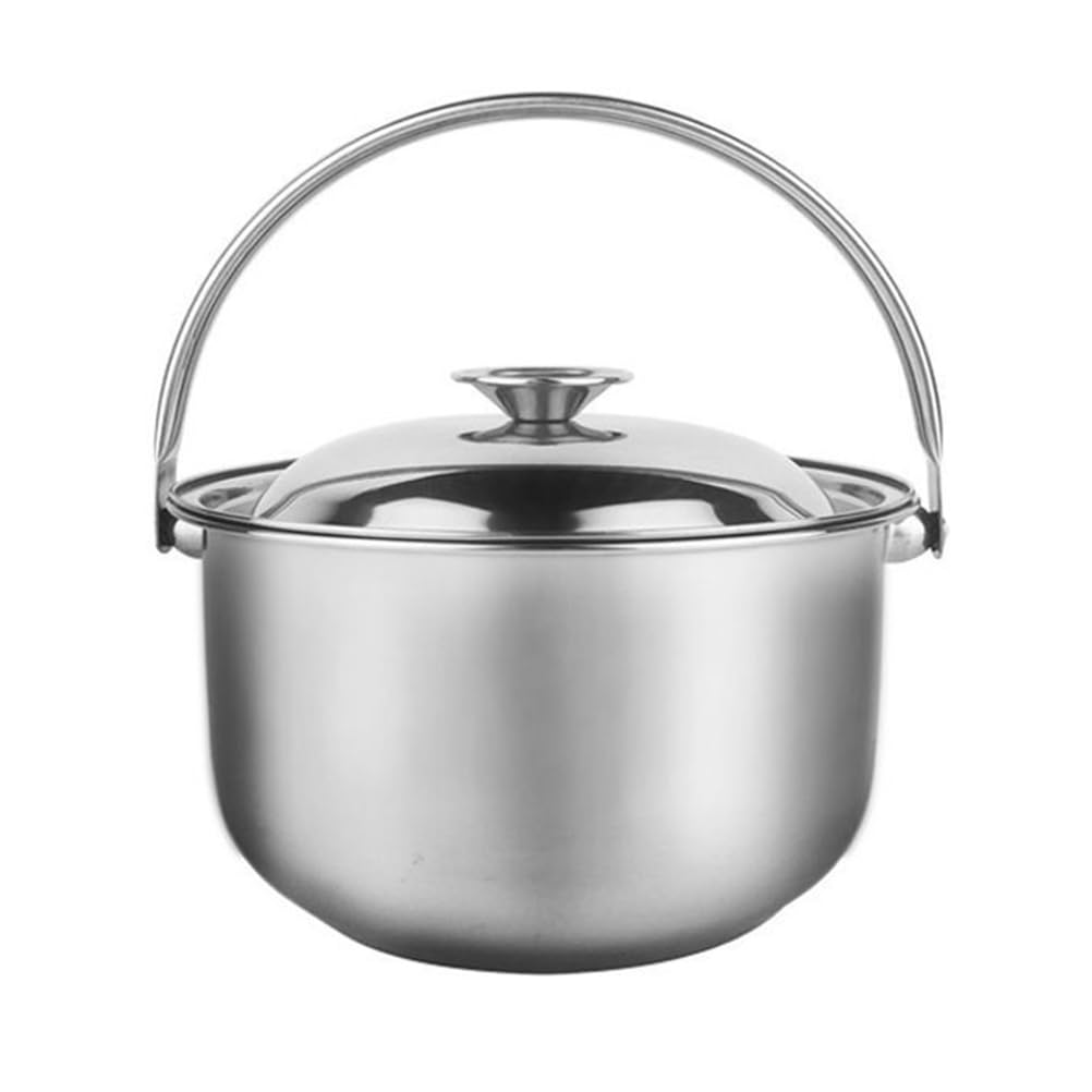 BESTonZON Stainless Steel Cooking Pot, Stock Pot with Lid and Handle, Kitchen Stock Pot Multi-functional Pot Non Stick Stockpot Petit Pot, Stainless Steel Induction Pot for Household and Camping