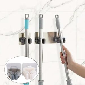 6Pcs Mop and Broom Holder Wall Mount Broom Organizer Mop Storage Rack Laundry Room Home Garden Garage Storage and Organization Rack