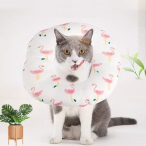 Cat Cone Collar Soft, Cotton Cat Cone Donut Collar, Breathable Adjustable Kitten Cone Bright Color Anti Licking Elizabeth Circle for Small-Sized Dogs and Cats(S)