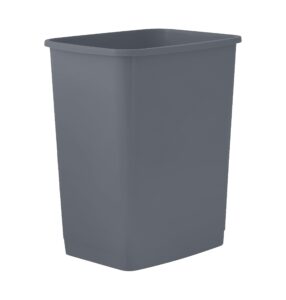 superio kitchen trash can 9 gallon slim waste bin 37 qt durable plastic, fit small spaces, office, bathroom, under counter, dark grey