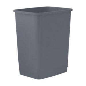 Superio Kitchen Trash Can 9 Gallon Slim Waste Bin 37 Qt Durable Plastic, Fit Small Spaces, Office, Bathroom, Under Counter, Dark Grey