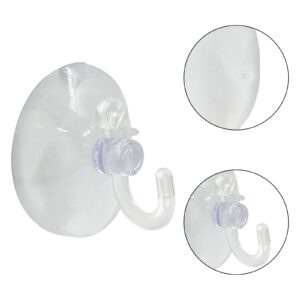 Bonsicoky 12 Pcs Suction Cups with Hooks, 40 mm Clear Plastic Sucker Hooks Wall Hooks for Decoration Door Bathroom Kitchen