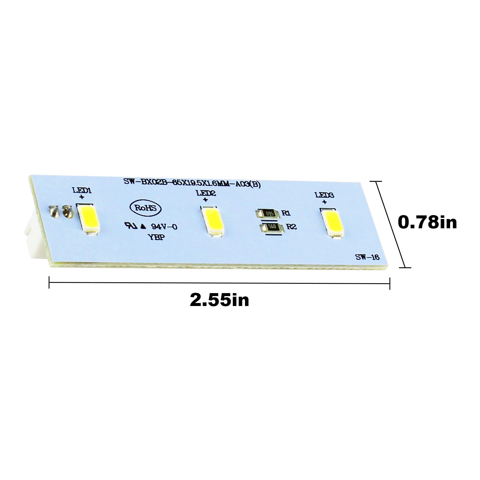 GEAIN SW-BX02B Refrigerator LED Light(2 pcs) for Magic Chef Refrigerator and Electrolux Refrigerator LED Light Board|Refrigerator LED Light Module Replacement ZBE2350HCA,DC 12V