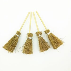 Mini Broom Halloween Decorations Wizard Accessory for Halloween Party Birthday Wedding DIY Crafts Accessories (5Pcs Broom Sticks