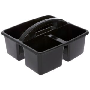 hobby lobby organizer caddy, 3 compartments, large handle, black plastic, set of 2, for school supplies