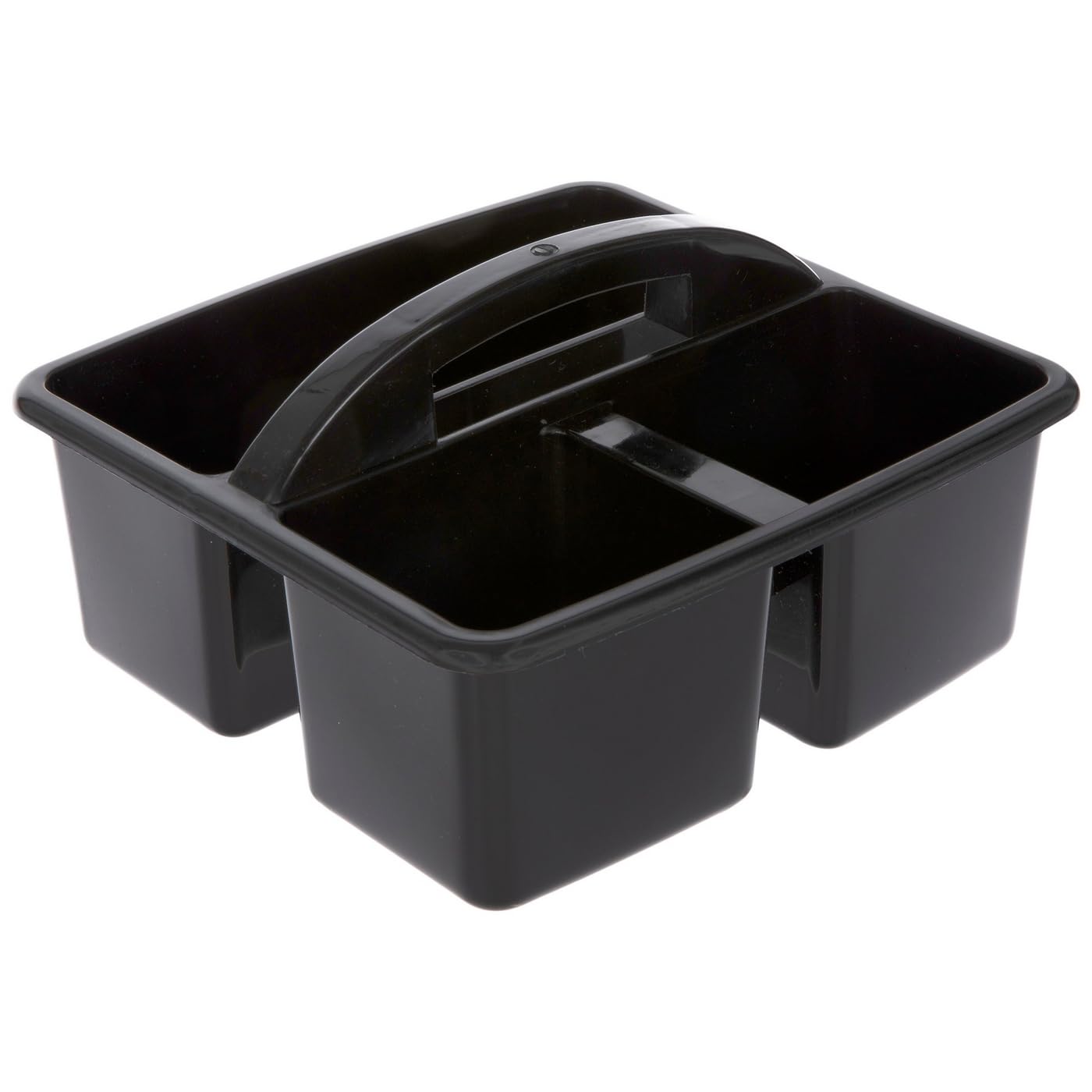 Hobby Lobby Organizer Caddy, 3 Compartments, Large Handle, Black Plastic, Set of 2, for School Supplies