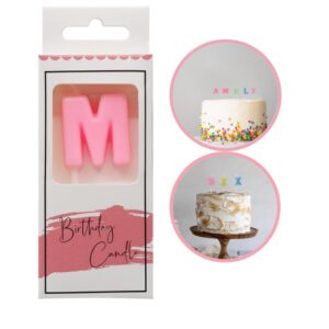 birthday candle letters, birthday candles, m letter candle, alphabet candles, letters decor, personalise your cake with your name, name candles for name birthday cakes, candle letter alphabet a-z (m)