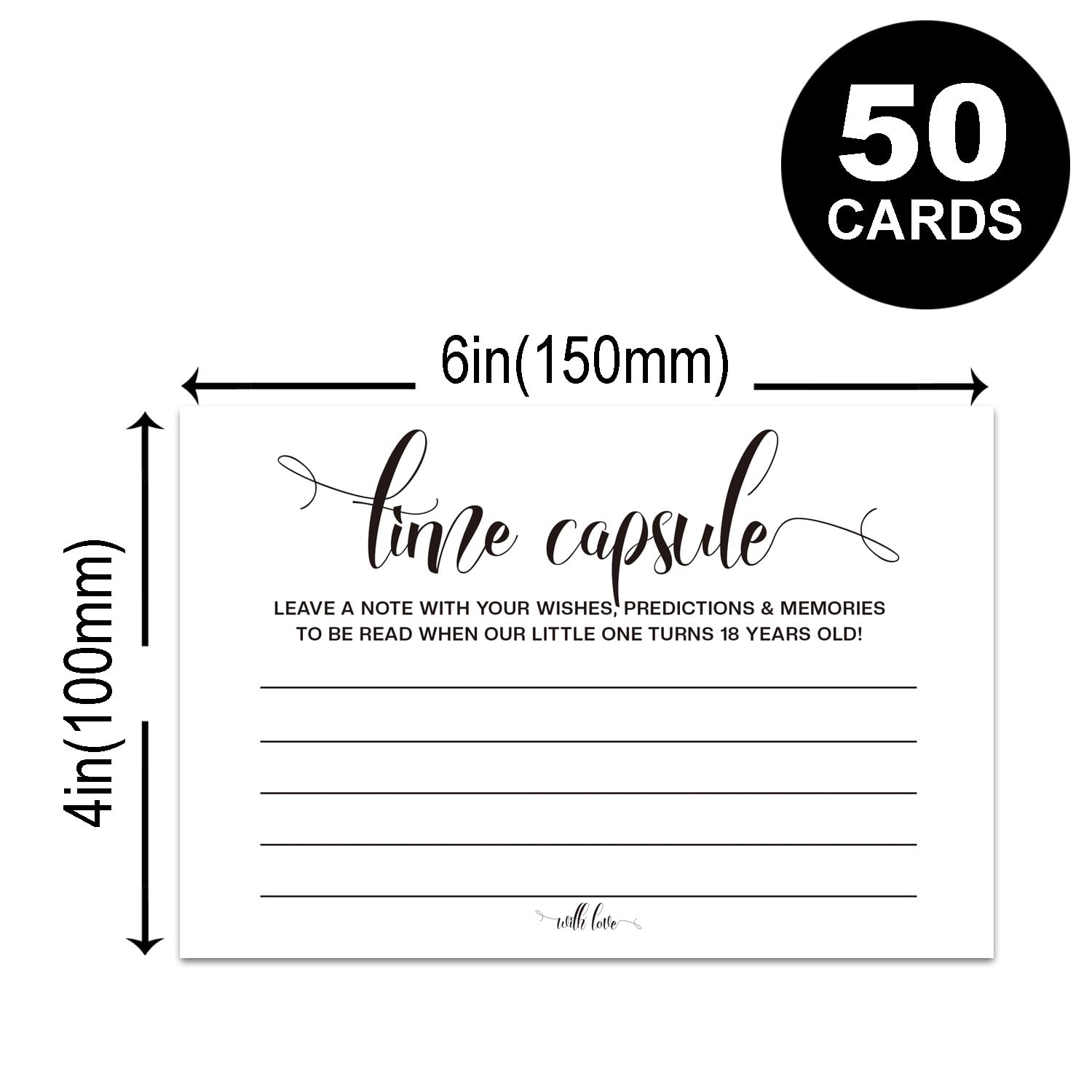 AMAHEJMO 50 Words of Wisdom Advice Cards, Advice and Wishes cardsfor the Bride, Retirement or Graduation Party, Baby or Bridal Shower Games, Birthday Party, Engagement,4x6