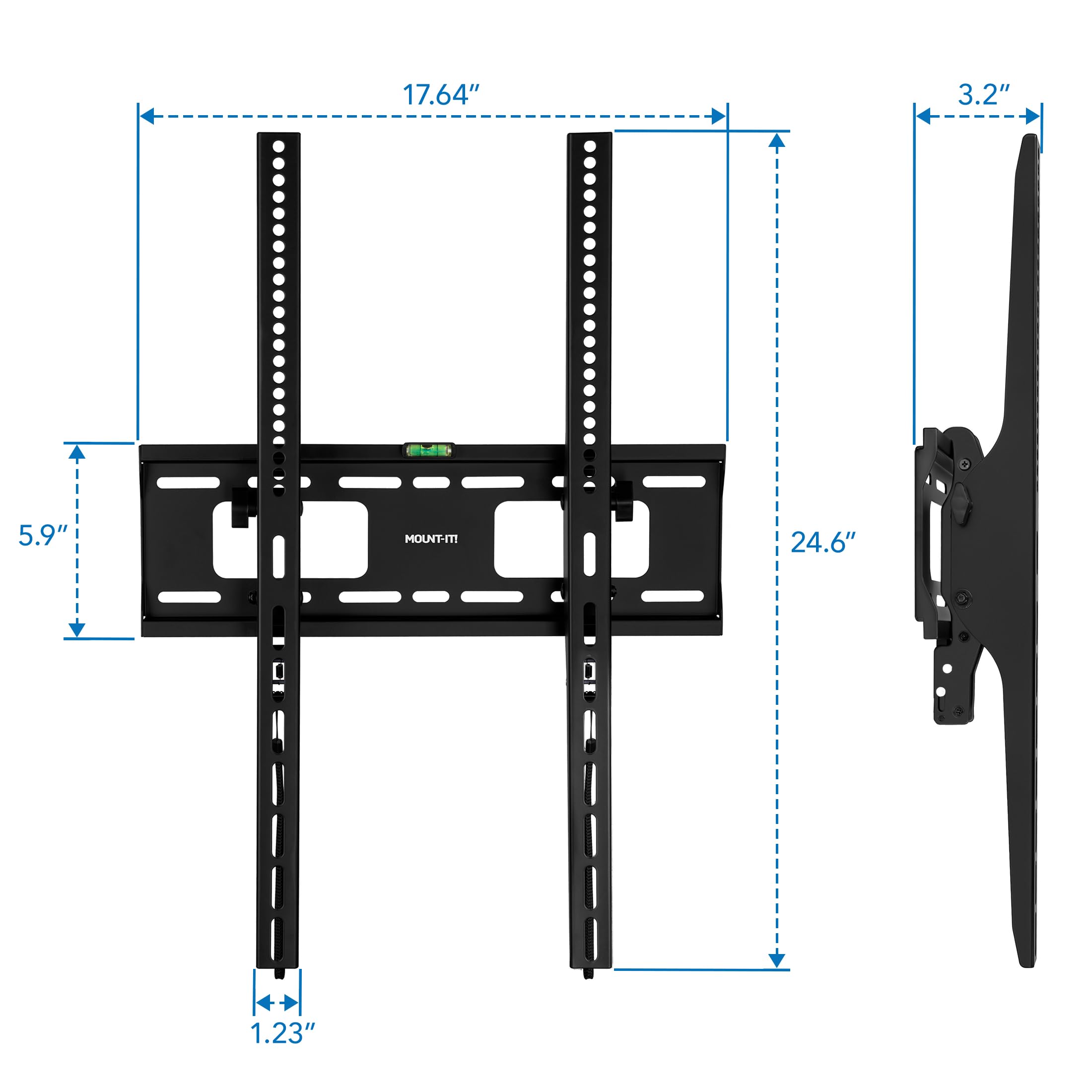 Mount-It! Portrait TV Wall Mount, Low Profile TV Mount for Vertical Mounting of Displays from 37" to 75", High 165 lb Weight Capacity, Anti-Theft Design, Tilting Menu Wall Board Mount, Sturdy Design