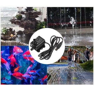 Electric Submersible Pump Submersible Pump 5V USB Ultra Quiet Mini Fountain Pump Aquarium Circulation Aqua Fountain Pump Aquatic Pet Supplies Sump Pump (Color : 4.8W)