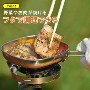 KOGU OUTDOOR 44940 Tsubamesanjo One-Handled Pot, Square Pot, Made in Japan, Compatible with Induction and Gas Fires, Folding Handle, Graduated Lid, Corner Pouring Ramen, Square Shape, Compact, Cooker,