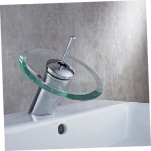 Cabilock Waterfall Glass Faucet Glass Faucet Hot and Cold Plating Faucet