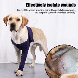 DONGKER Dog Recovery Sleeve,Self-Adhesive Dog Anti-Licking Sleeves Elastic Dog Arm Sleeve for Pet Wounds Prevent Licking Bite Keep Dry,XL(That hind Legs do not Apply)