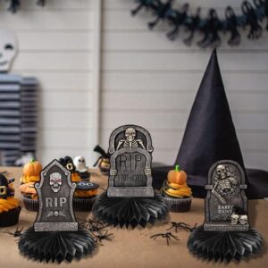 8pcs Halloween Tombstone Centerpiece Decorations Rip to My 20s bachelorette Honeycomb Centerpieces Funeral for My Youth 30th Birthday Skull Gothic Party Supplies