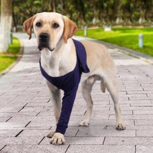 DONGKER Dog Recovery Sleeve,Self-Adhesive Dog Anti-Licking Sleeves Elastic Dog Arm Sleeve for Pet Wounds Prevent Licking Bite Keep Dry,XL(That hind Legs do not Apply)