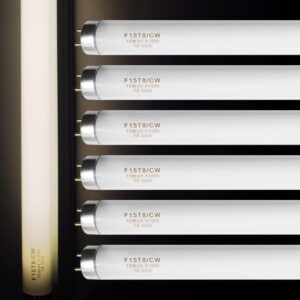 f15t8/cw 15 watt fluorescent light bulb t8 15 watt cool white compatible with philips alto eco ge light fixture g13 base 18 inches 6 count